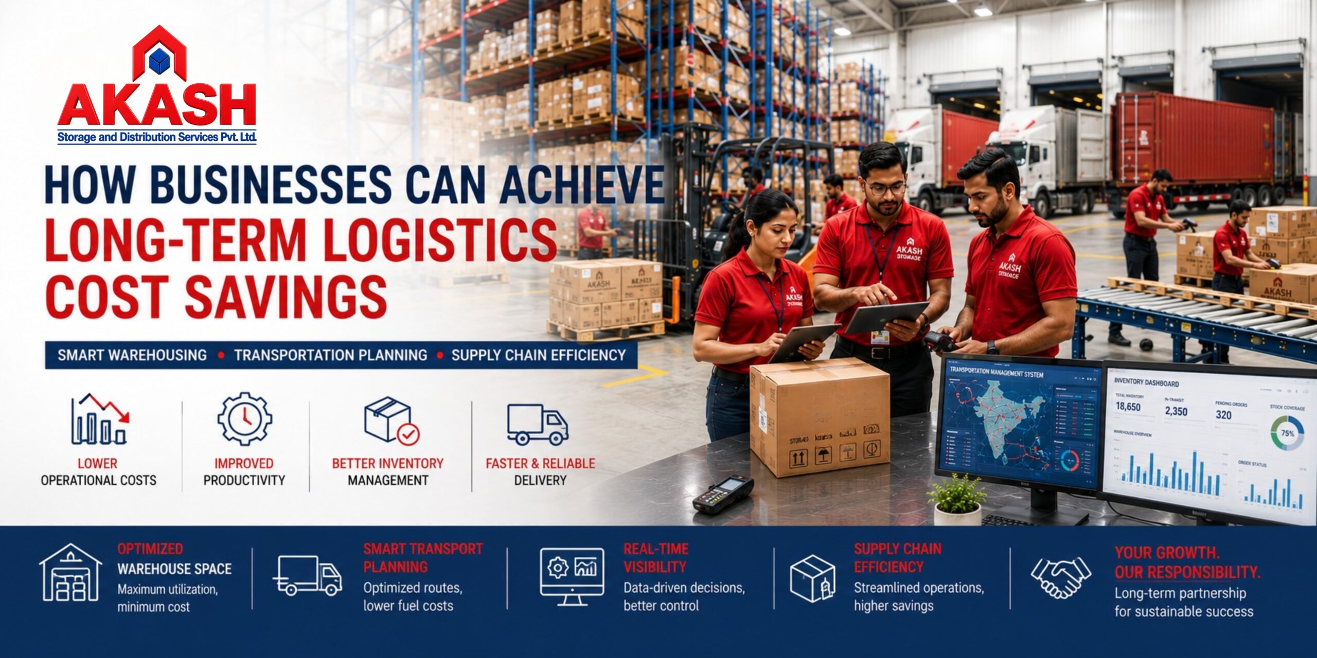 Smart warehousing and logistics operations by Akash Storage in Bhiwandi for long-term logistics cost savings